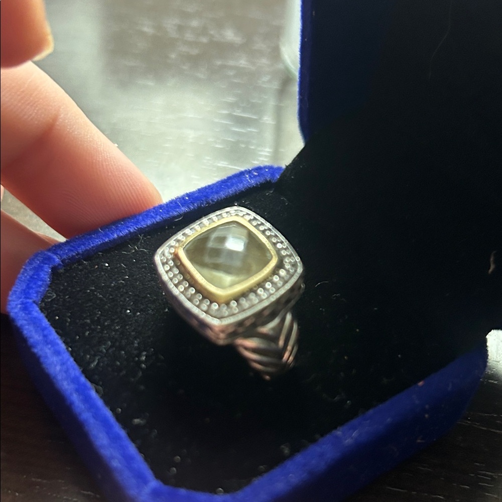 Silver Ring With Square Gemstone - image 4